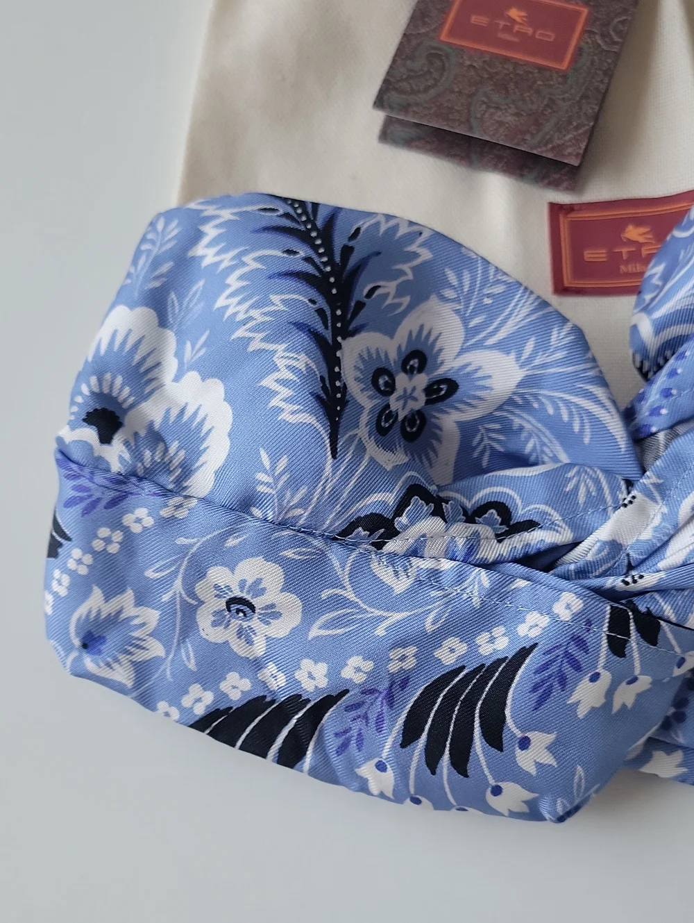 Etro Blue Floral Silk Headband